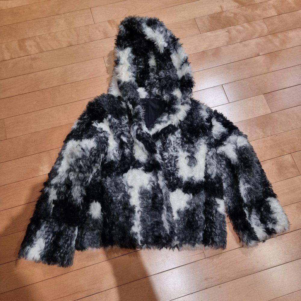 Faux Fur Crop Jacket - L